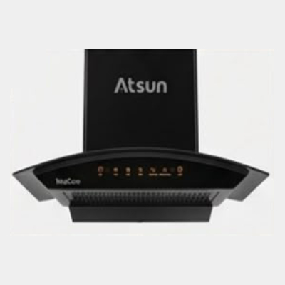 ATSUN Opera black curved-glass kitchen chimney